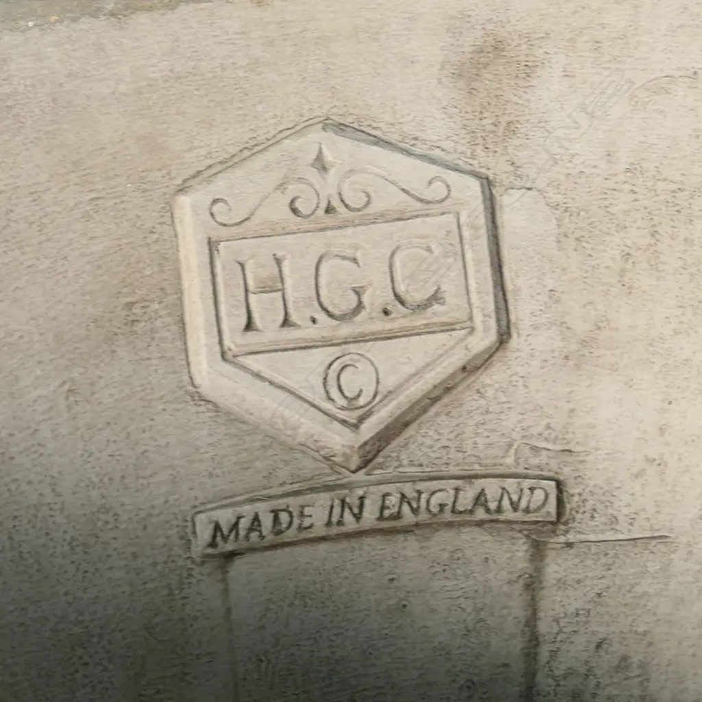 A pair of large and impressive classical cast concrete ram's heads garden urns, Image 1++