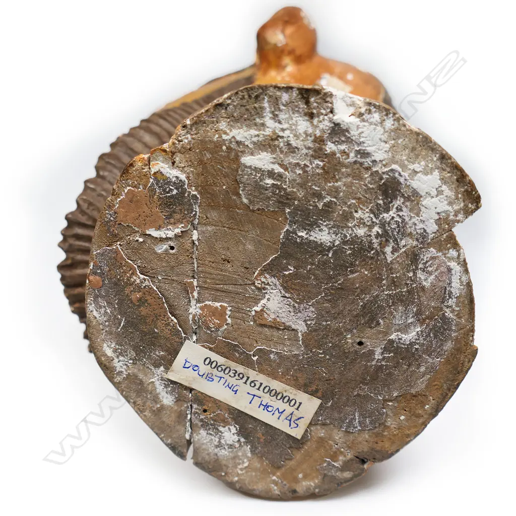 A vintage folk art painted wood and gesso head, Image 1++