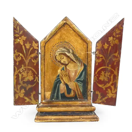 A 19thC Russian Orthodox triptych icon,