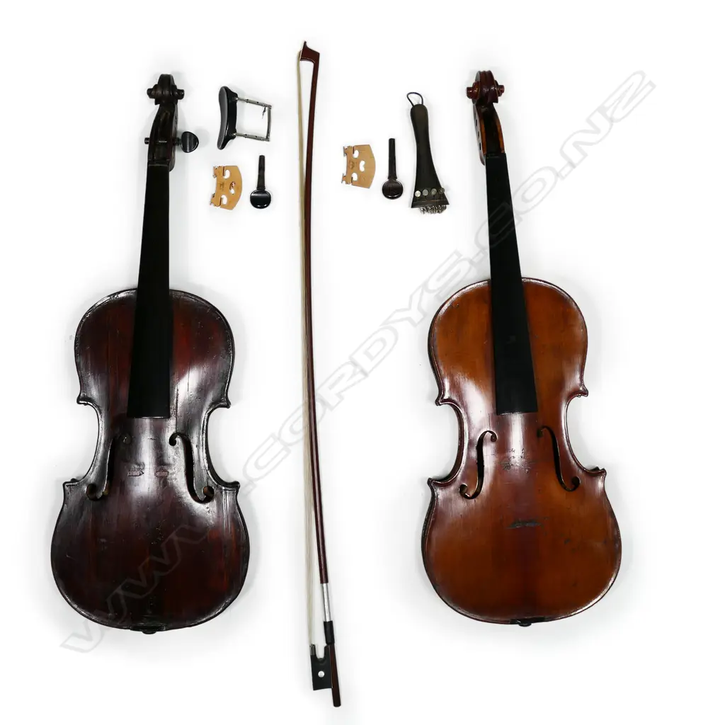 A pair of cased Georgian violins, Image 1++