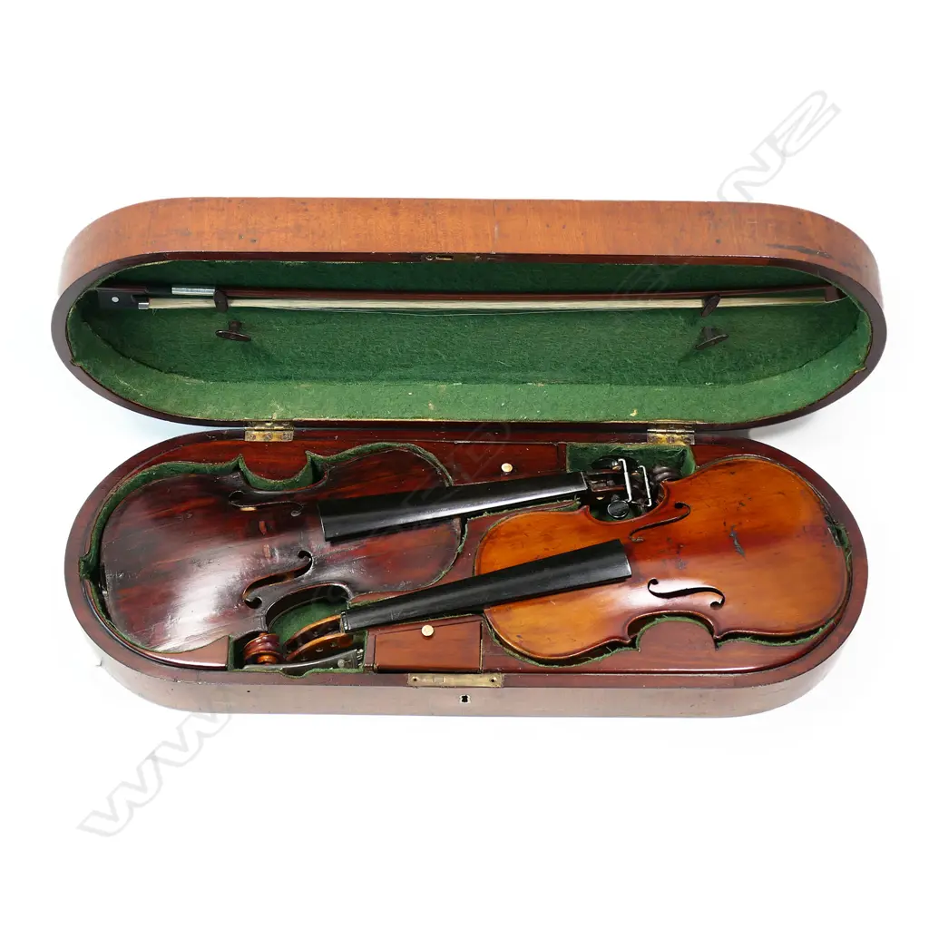 A pair of cased Georgian violins, Image 1++