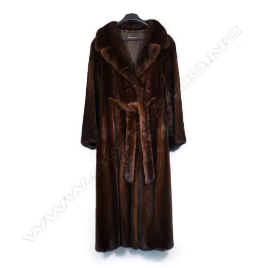 A full-length mink coat,