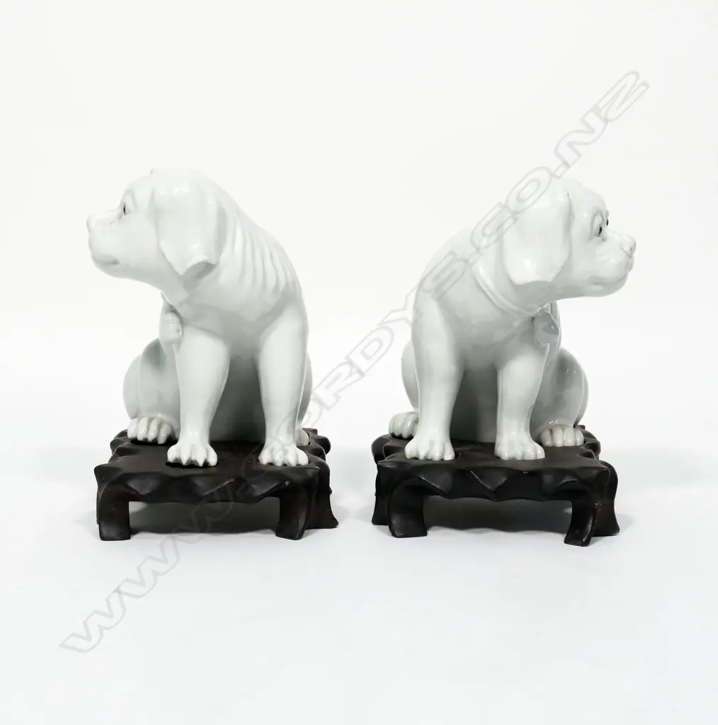 A pair of Japanese porcelain Hirado puppies, Image 1++