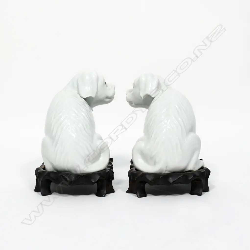 A pair of Japanese porcelain Hirado puppies, Image 1++