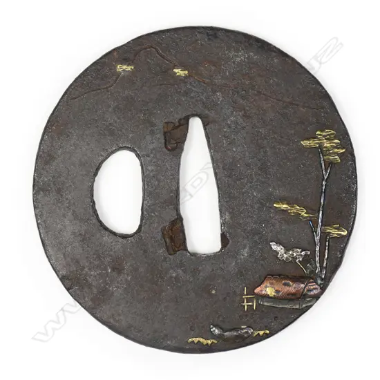 A 17thC early Edo period Nara school tsuba,