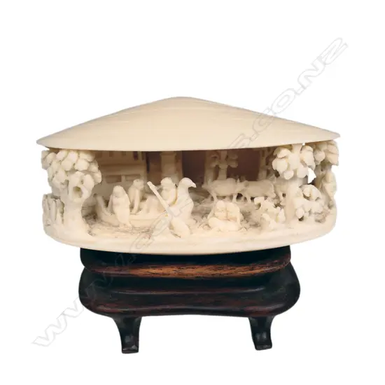 A carved ivory dream shell,