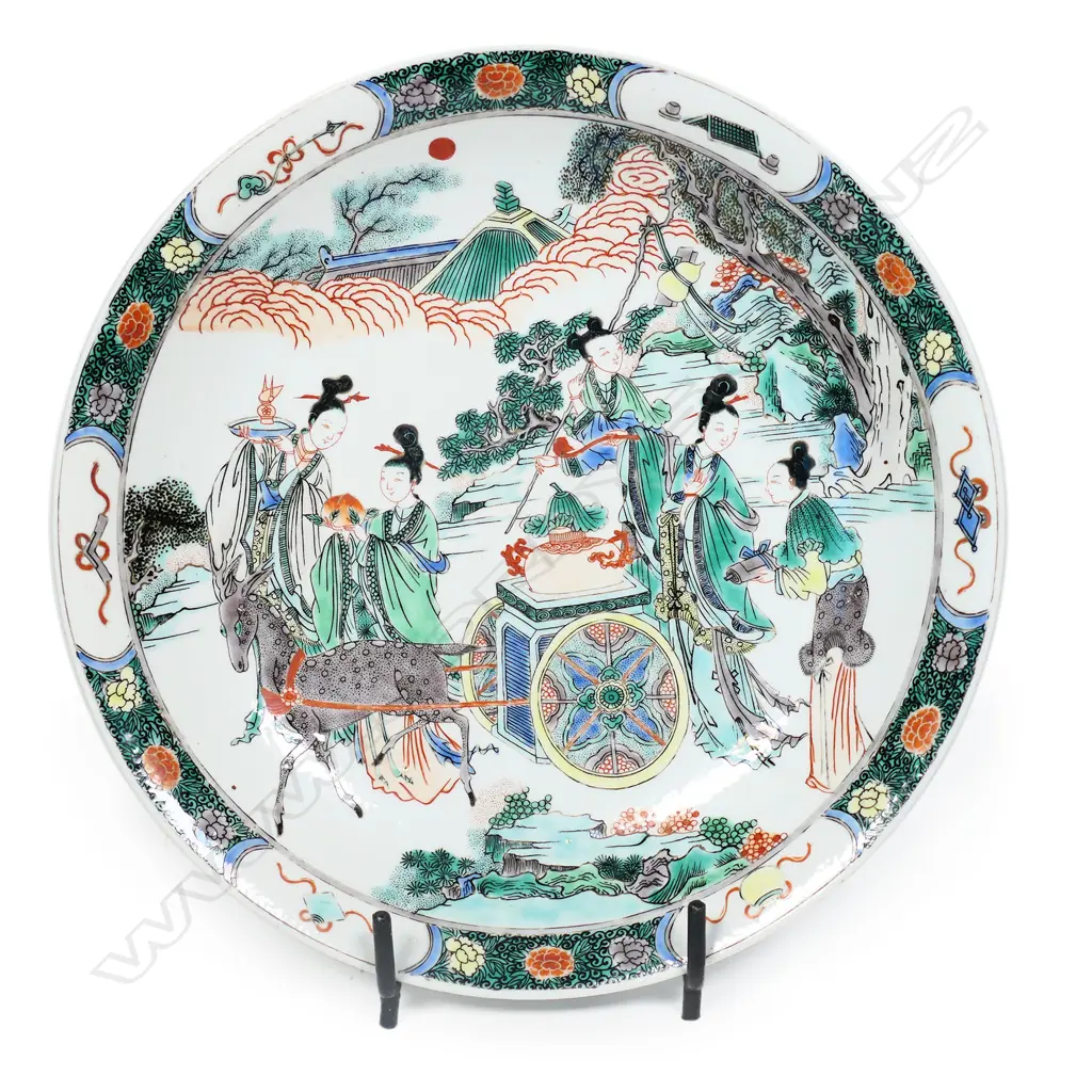 Chinese porcelain famille verte shallow bowl, Image 1++