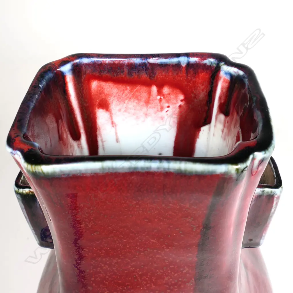 A quality Chinese sang de boeuf glaze porcelain Hu arrow vase, Image 1++