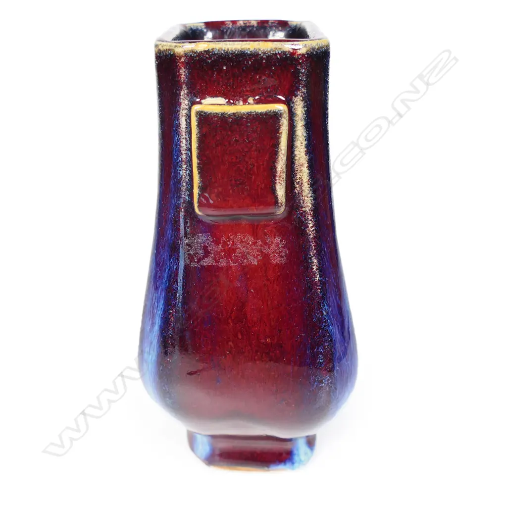 A Chinese sang de boeuf glaze porcelain small Hu arrow vase, Image 1++