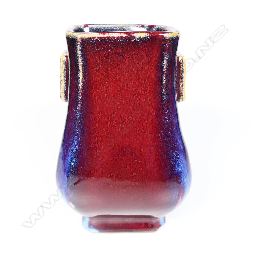 A Chinese sang de boeuf glaze porcelain small Hu arrow vase, Image 1++