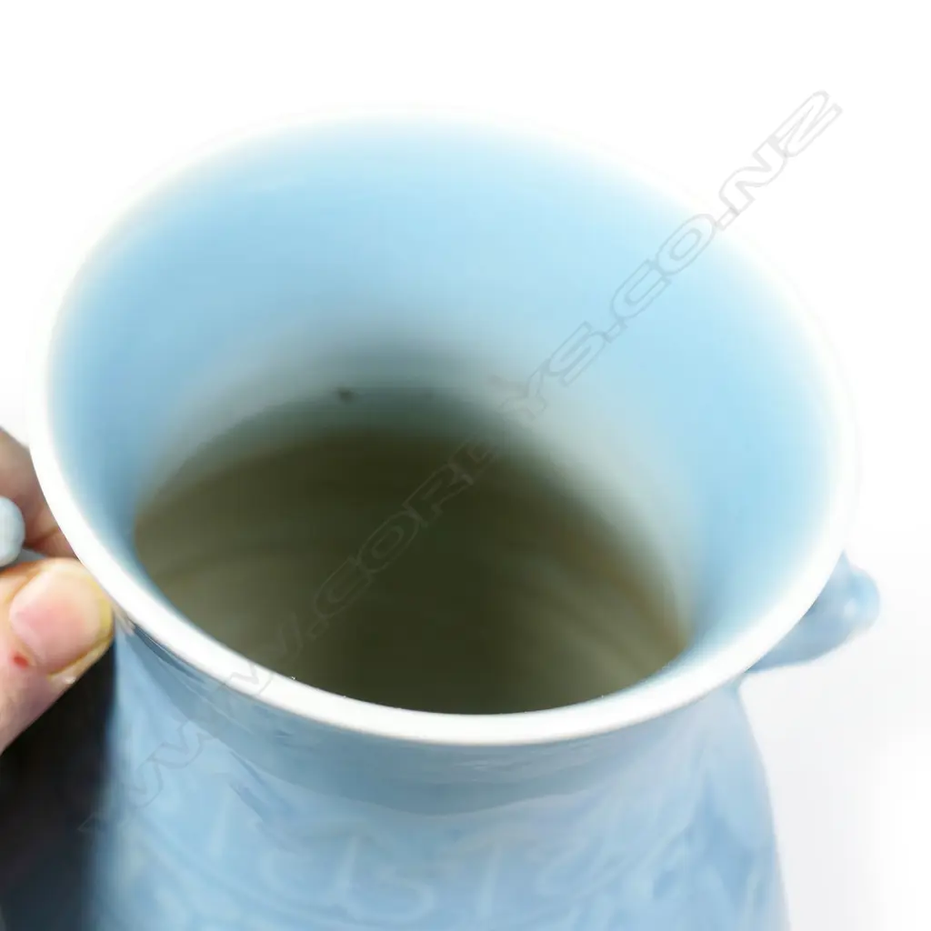 A Chinese porcelain blue celadon double dragon vase, Image 1++