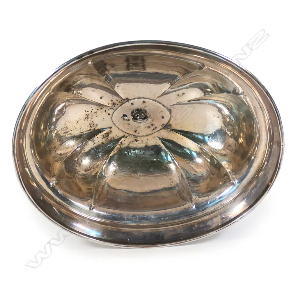 A quality William IV Old Sheffield Plate and silver food dome, Image 1++