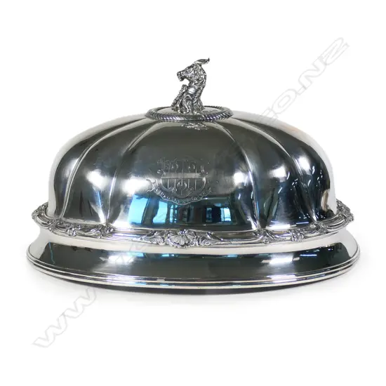 A quality William IV Old Sheffield Plate and silver food dome,