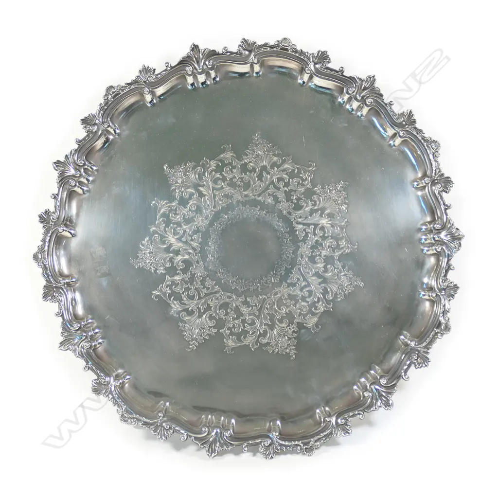 A large Victorian silver salver, Image 1++