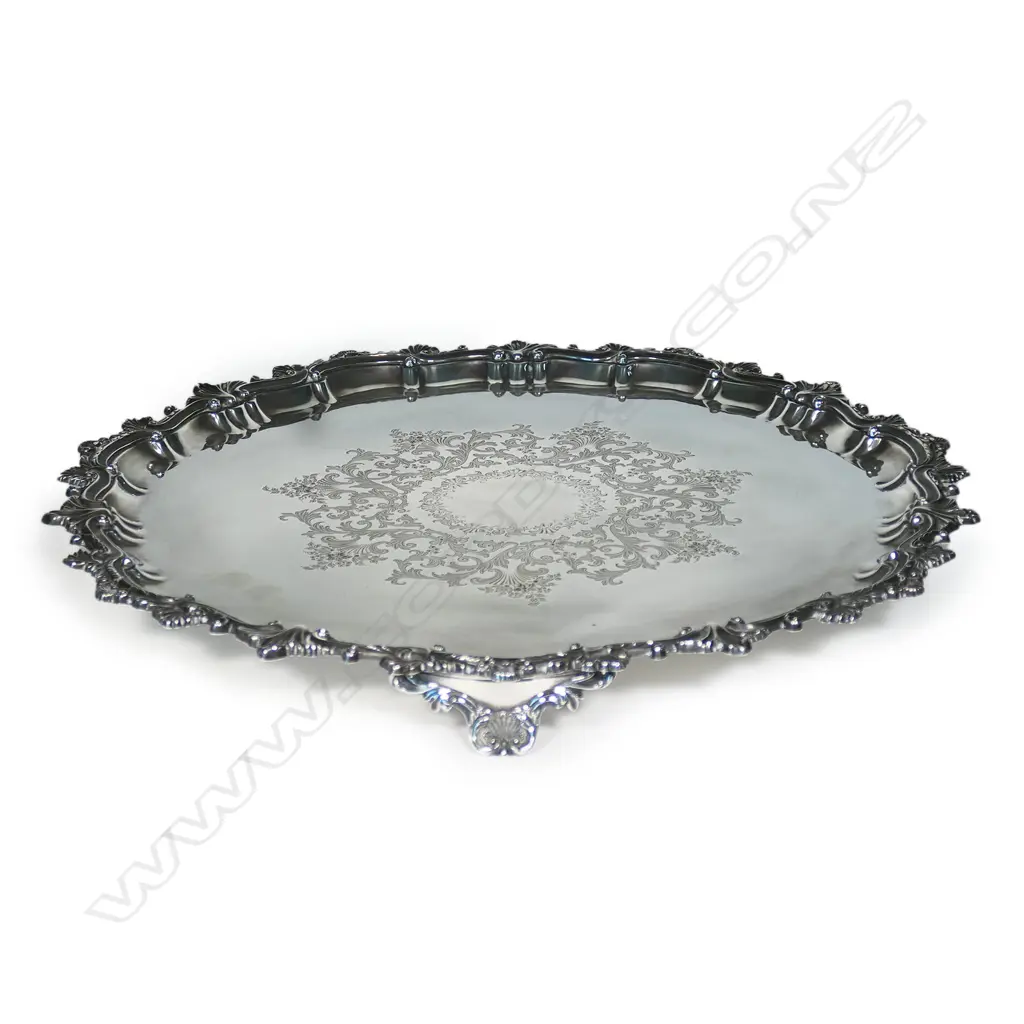 A large Victorian silver salver, Image 1++