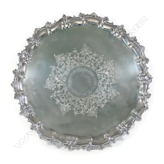 A large Victorian silver salver,