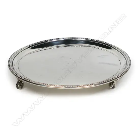 A George III silver waiter,