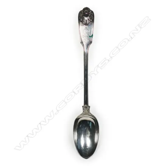 A Victorian silver pie spoon,