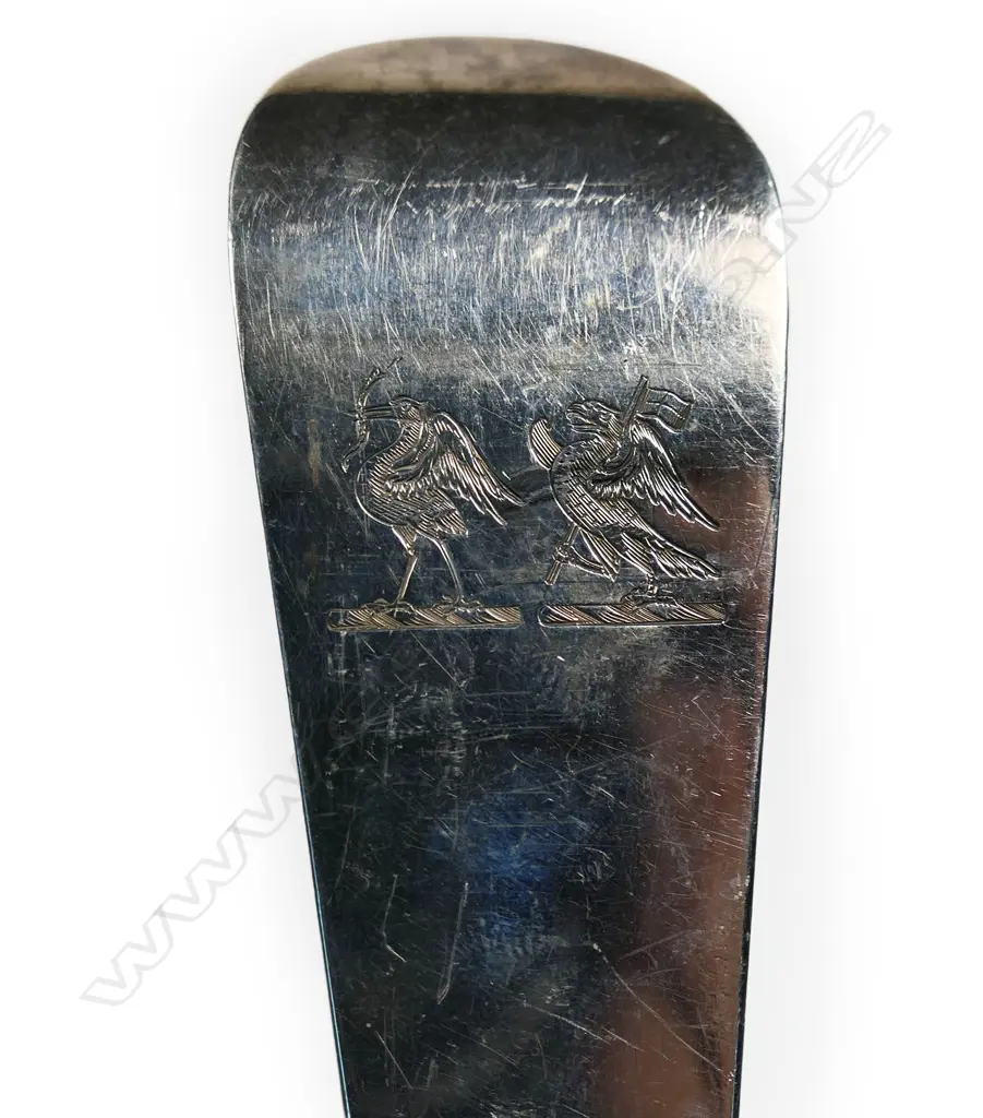 A George II Irish bottom marked Hanoverian large pie spoon, Image 1++