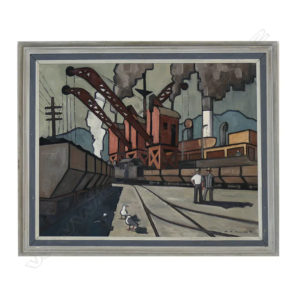 Geoffrey F. Fuller (NZ 1925-2011) 'Dock Yards', Image 1++