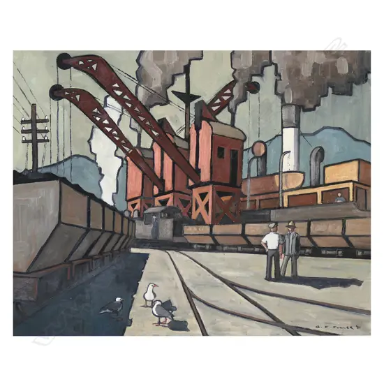 Geoffrey F. Fuller (NZ 1925-2011) 'Dock Yards',