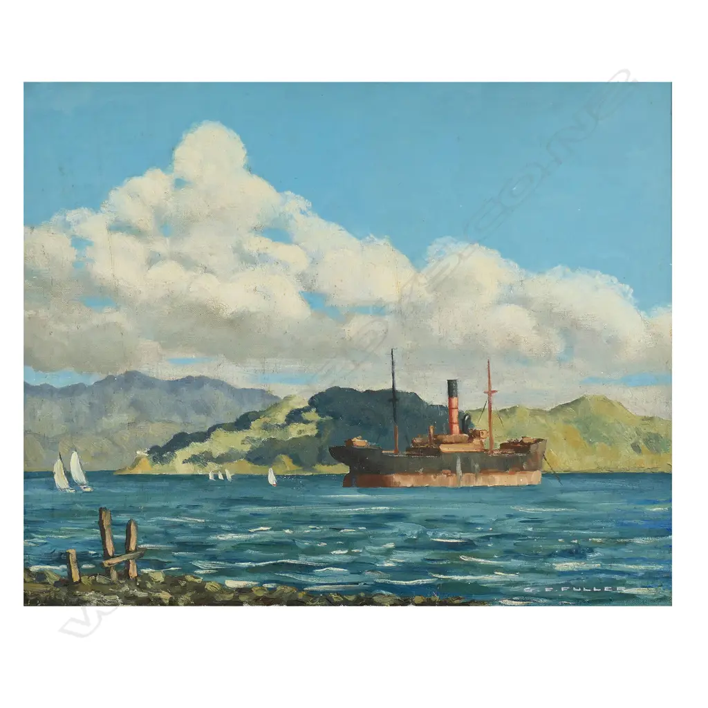 Geoffrey F. Fuller (NZ 1925-2011) 'Evans Bay' Image 1++