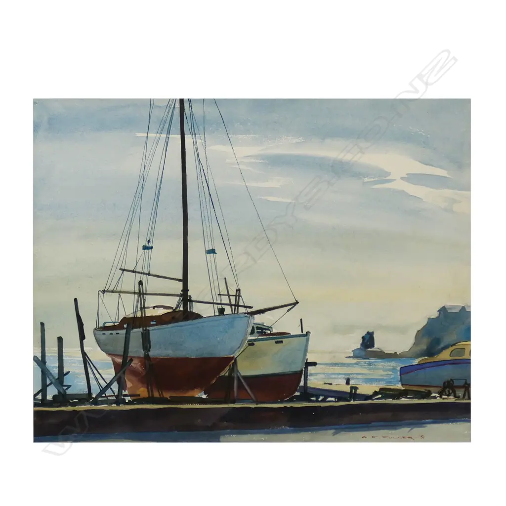 Geoffrey F. Fuller (NZ 1925-2011) 'Moncks Bay Christchurch', Image 1++