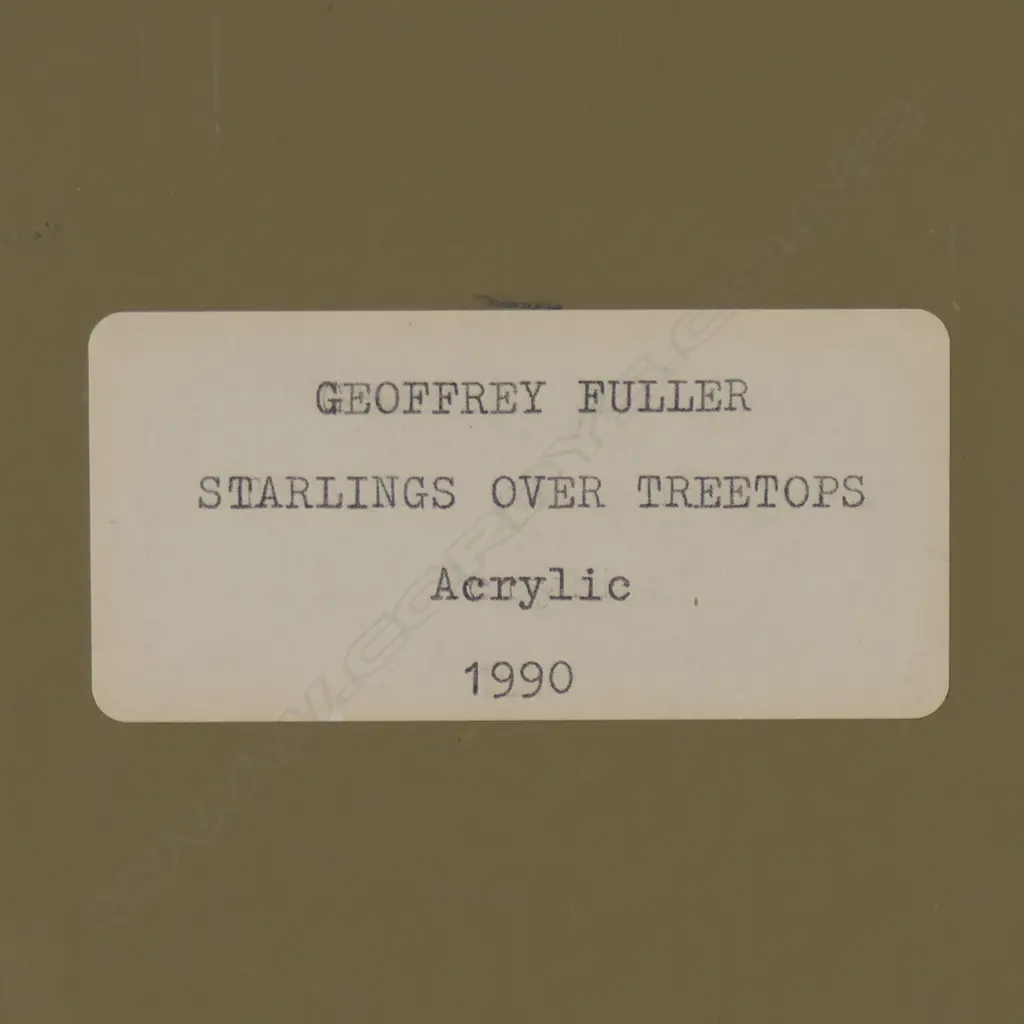 Geoffrey F. Fuller (NZ 1925-2011) 'Starlings over Tree Tops', Image 1++