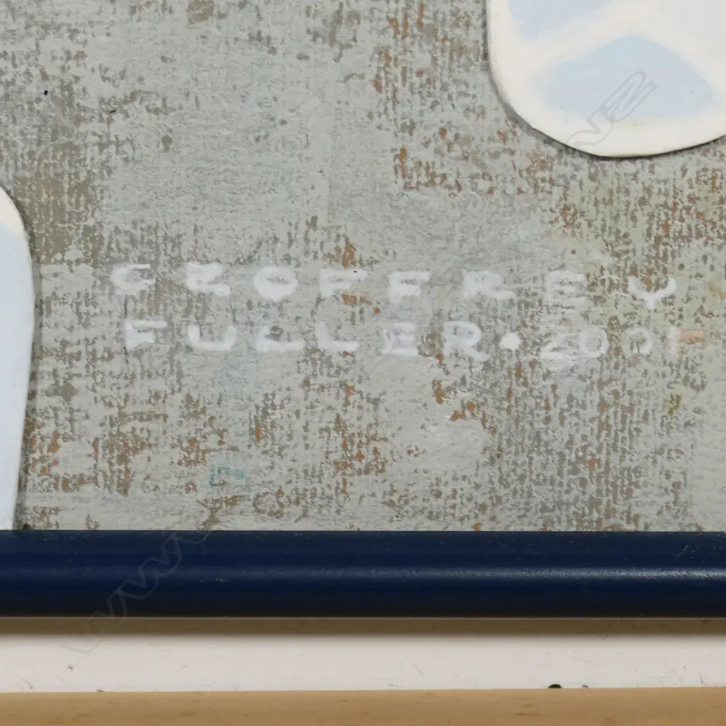 Geoffrey F. Fulller (NZ 1925-2011) 'Trellis with Umbrella and Chairs', Image 1++