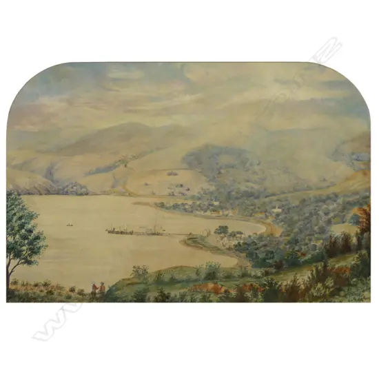 F. Burchell 'Akaroa Harbour 1874',