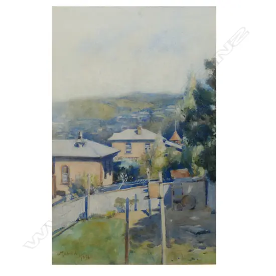 Mabel Hill (1872-1956) untitled light and backyard shadows,