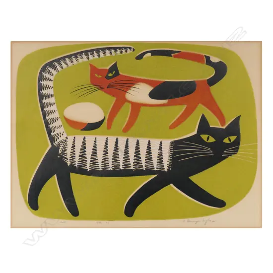 E. Mervyn Taylor (NZ 1906-1964) 'Cats',