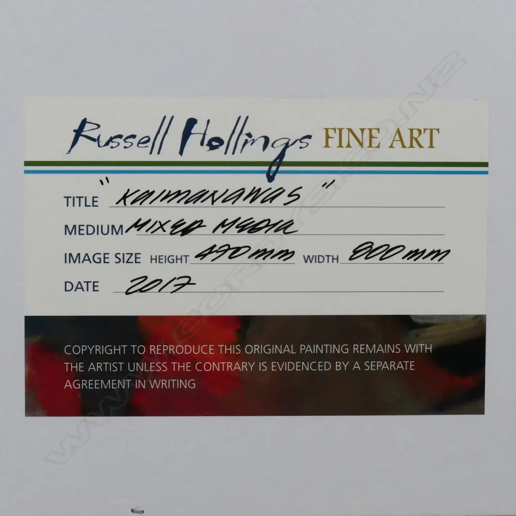 Russell Hollings ‘Kaimanawas’ Image 1++