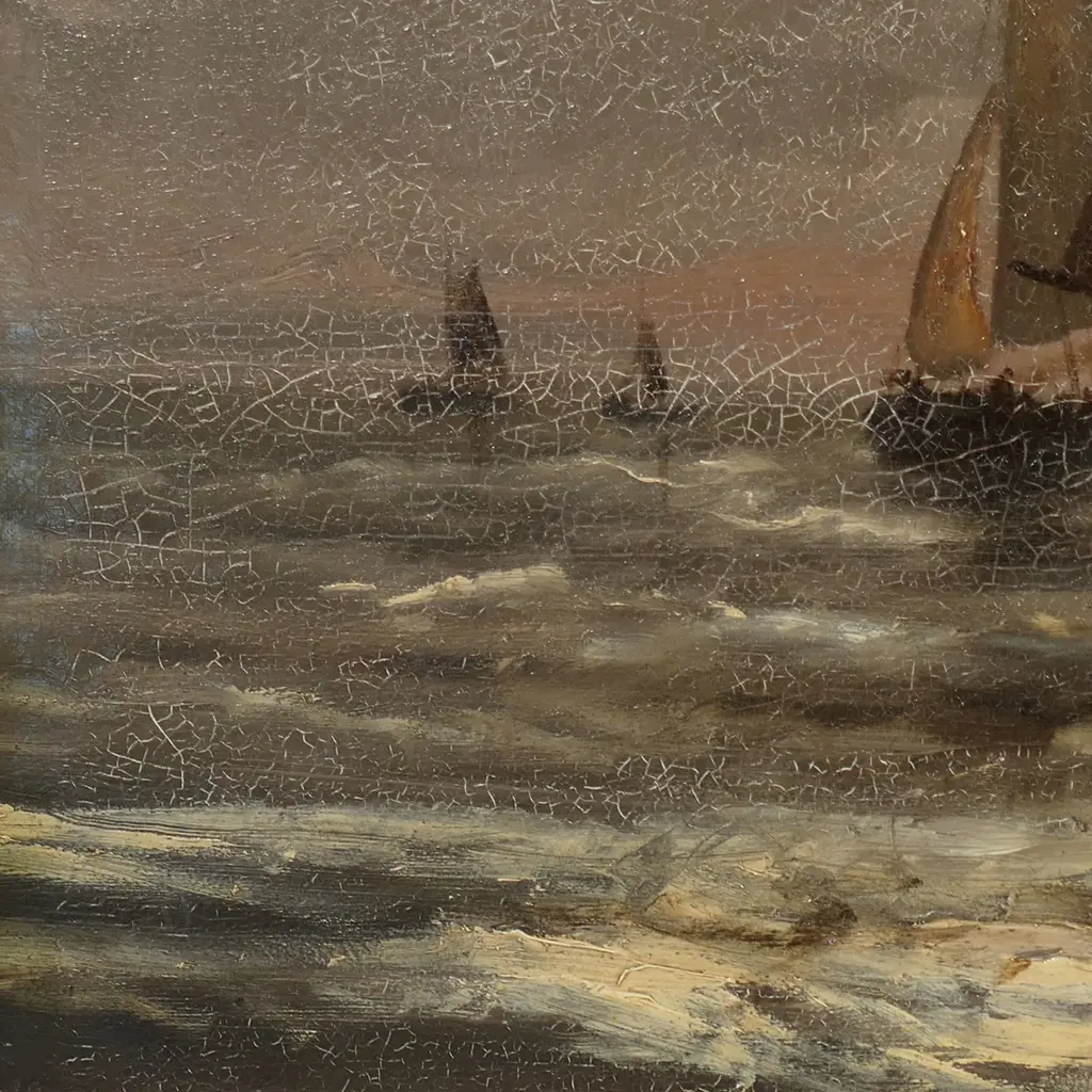 Hendrik Willem Mesdag, (Groningen 1831-1915 The Hague), Dutch Fishing Fleet Putting to Sea in Heavy Weather, Image 1++