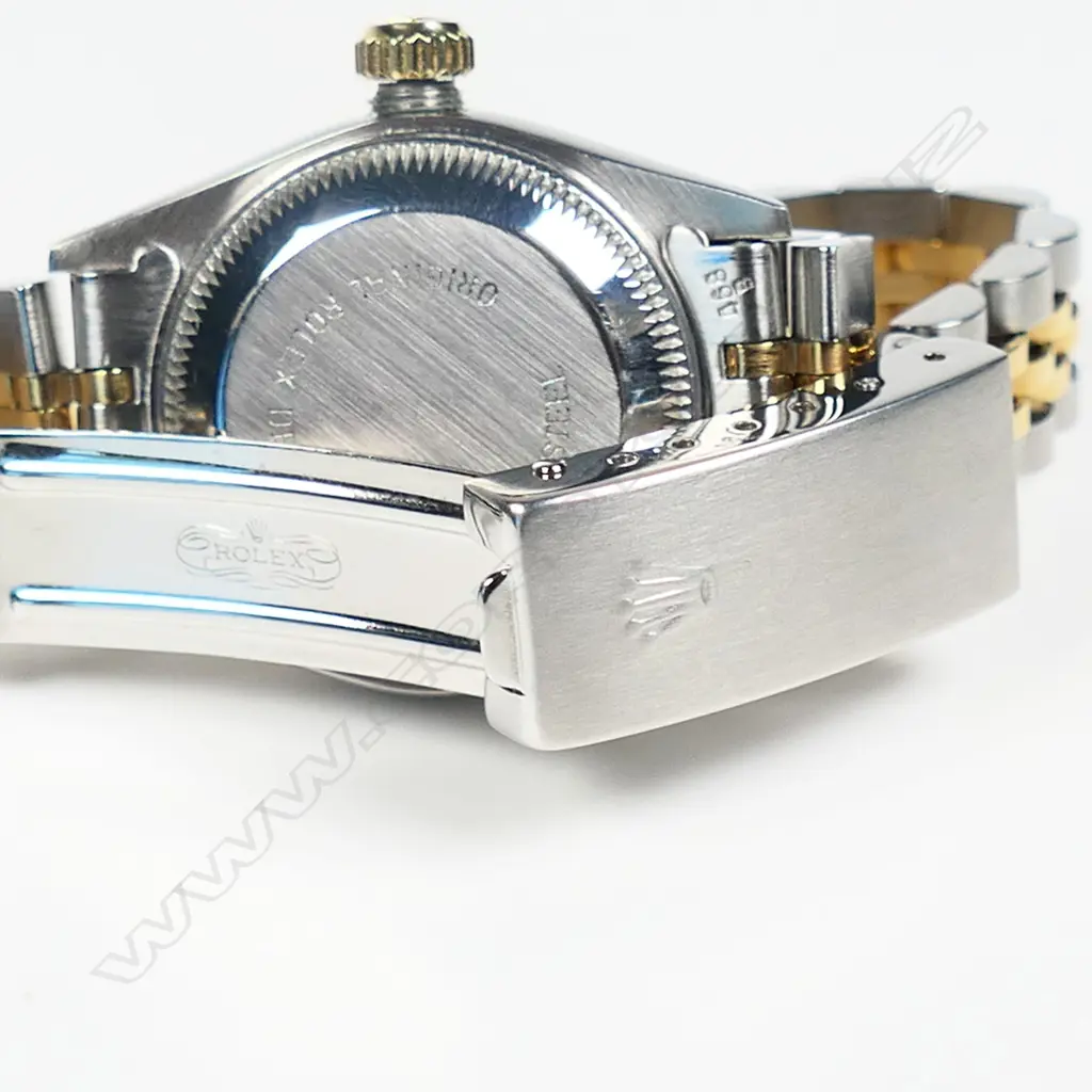 A lady's Rolex 18ct gold and stainless-steel Oyster Perpetual Date wristwatch, Image 1++