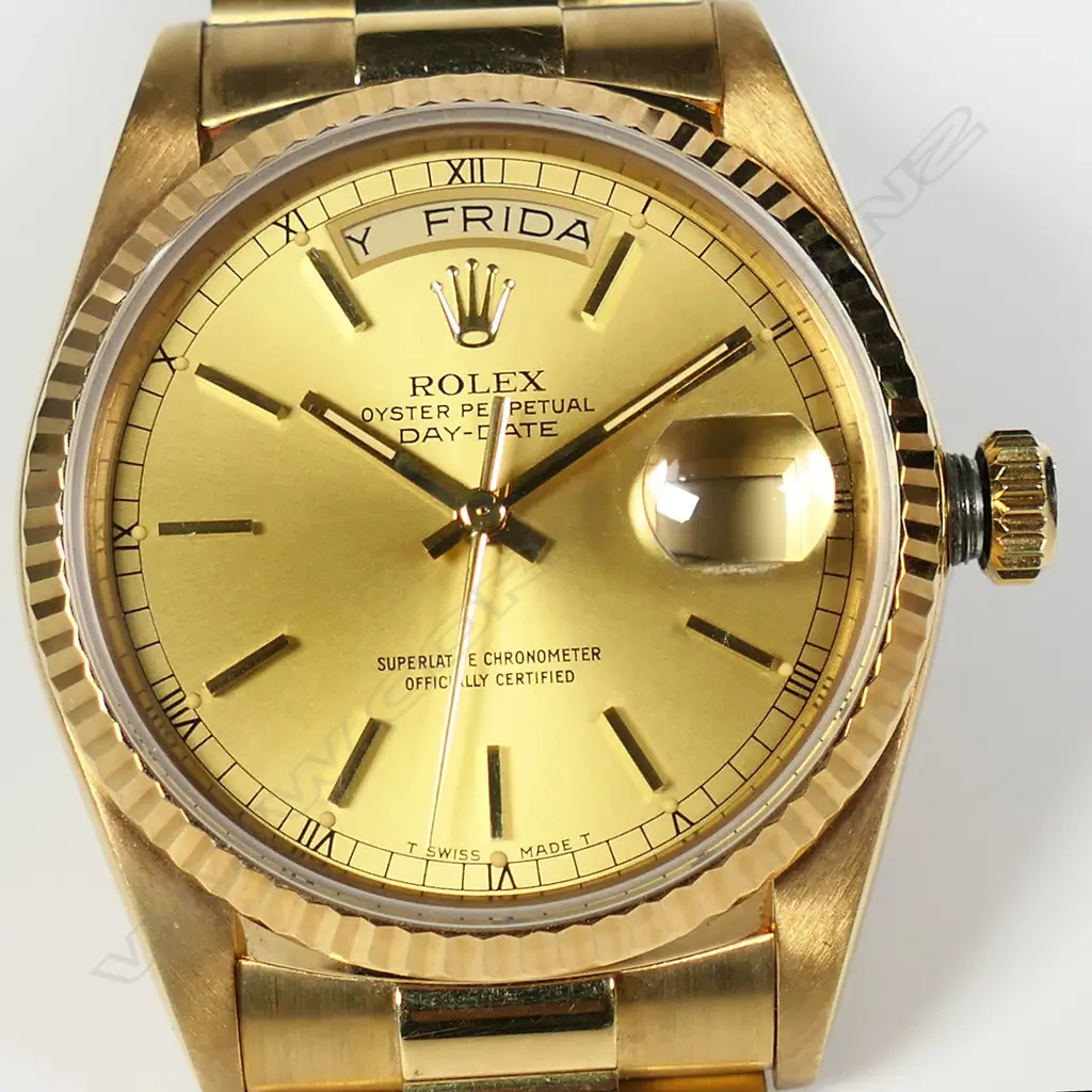 Gent's Rolex Oyster Perpetual Day-Date President full 18ct gold 36mm wristwatch, Image 1++
