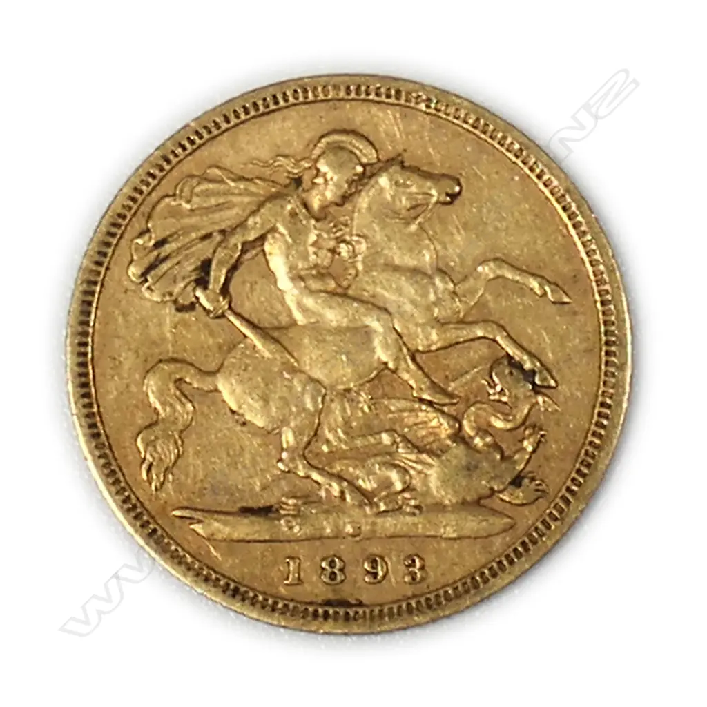 A Victorian 1893 gold half Sovereign coin, Image 1++