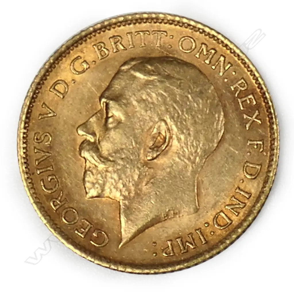 A 1914 gold half Sovereign coin, Image 1++