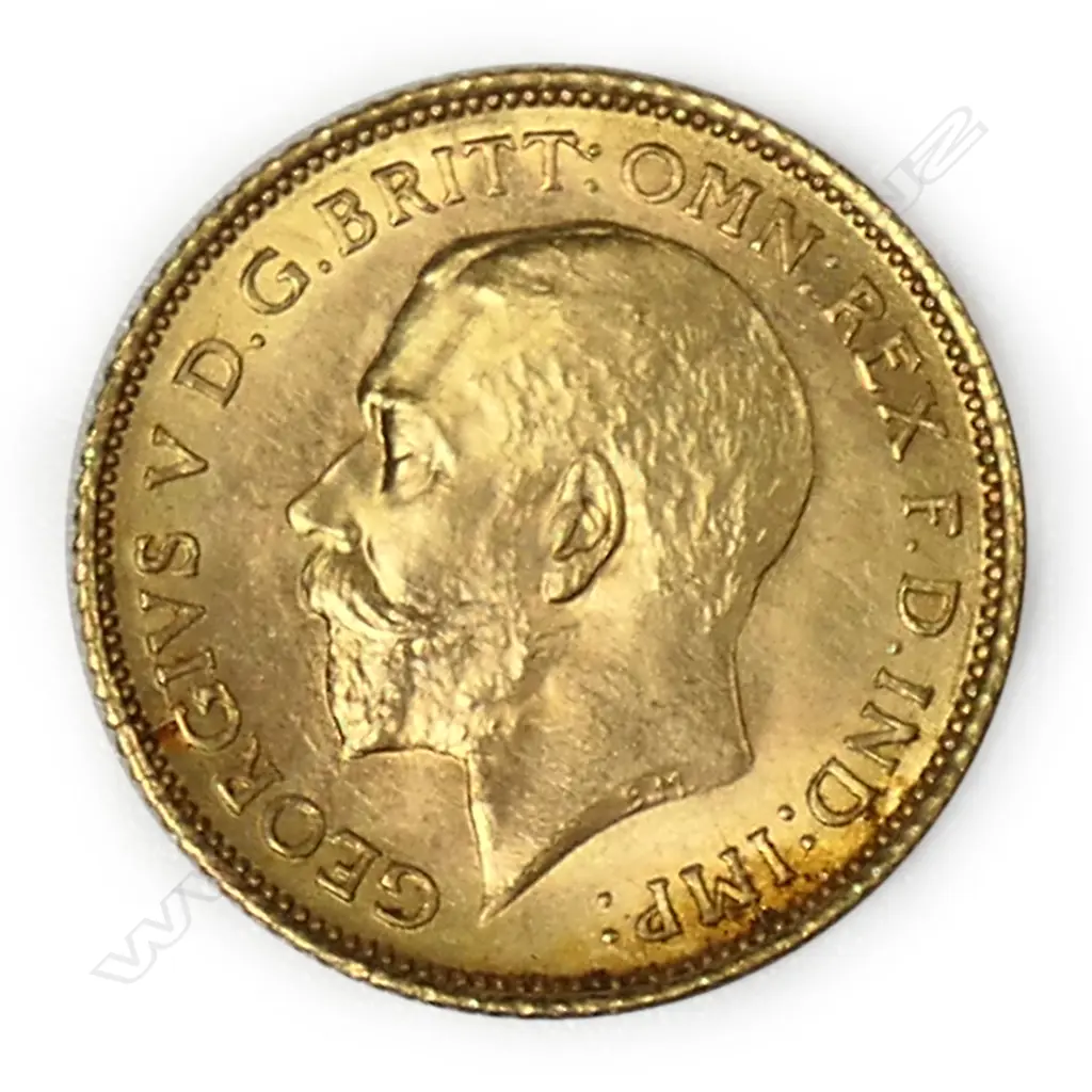 A 1915 gold half Sovereign coin, Image 1++