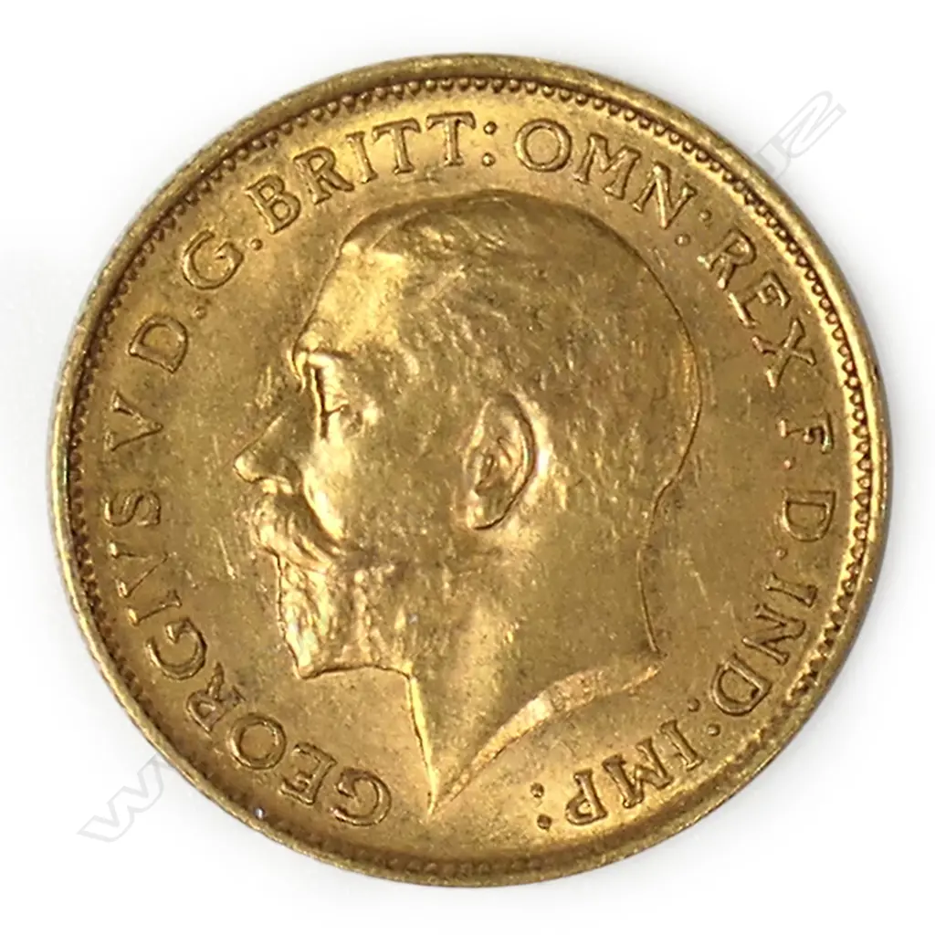 A 1914 gold half Sovereign coin, Image 1++