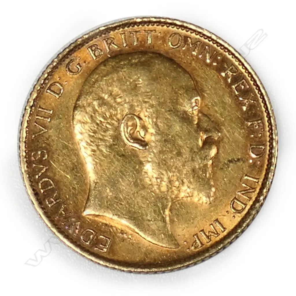 A 1910 gold half Sovereign coin, Image 1++