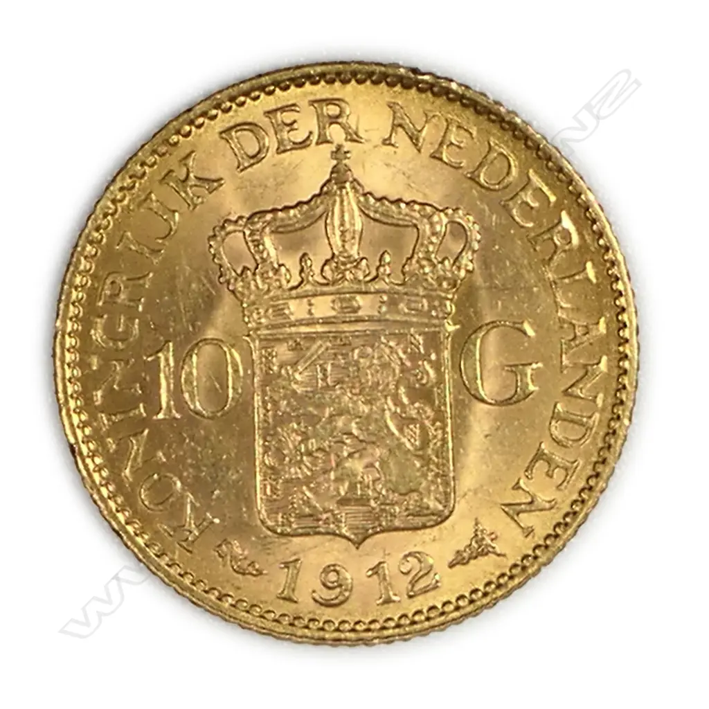 A 10 Guilder 1912 gold coin, Image 1++