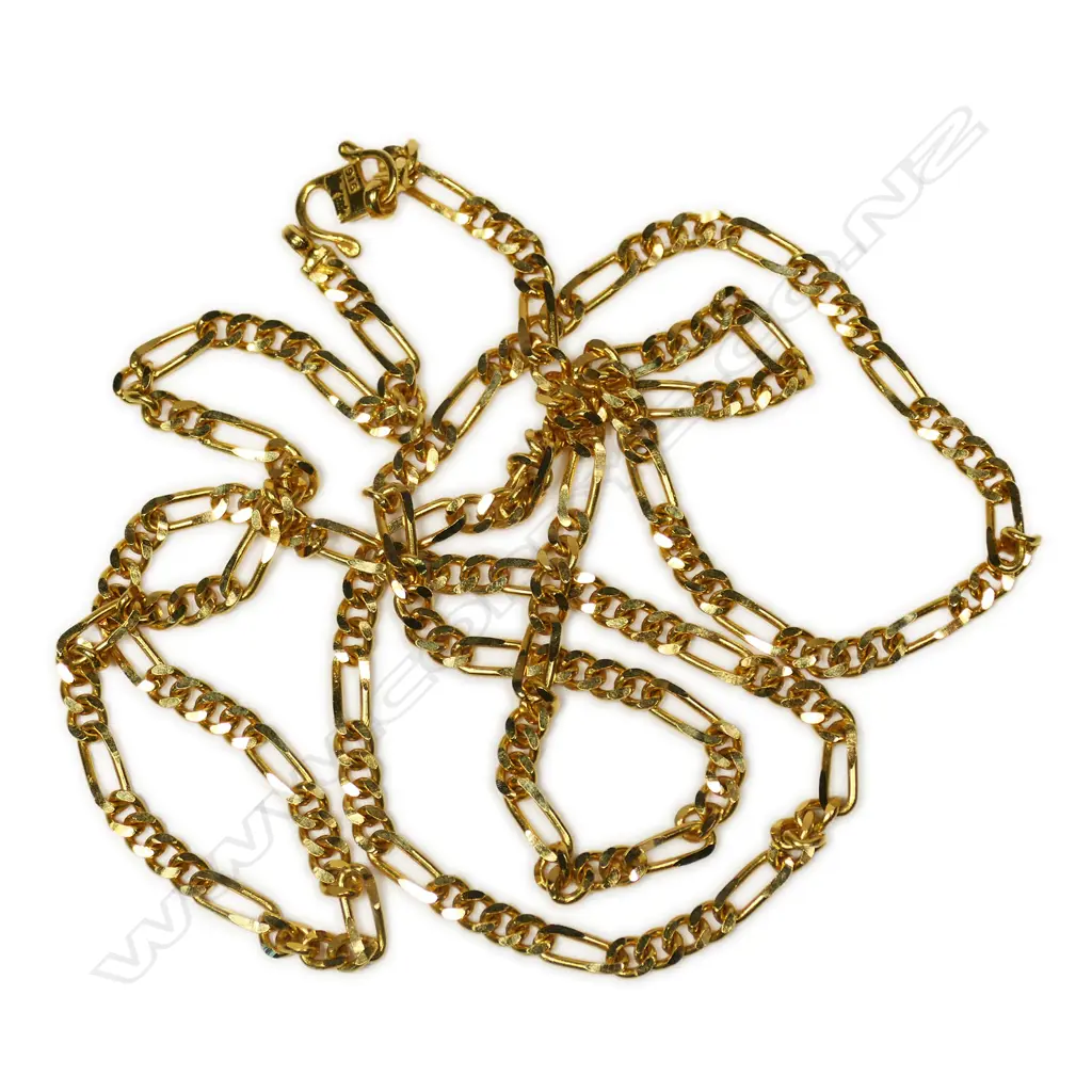 A 22ct gold Figaro curb link chain, Image 1++