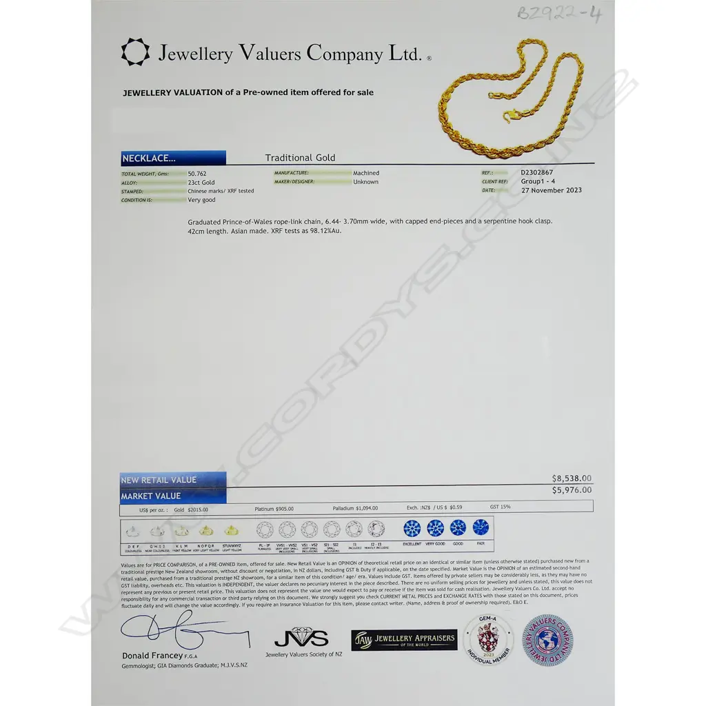 A 23ct gold graduated link chain, Image 1++