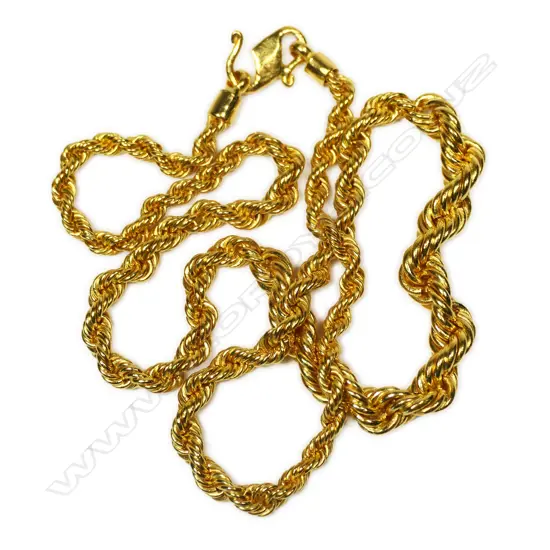 A 23ct gold graduated link chain,