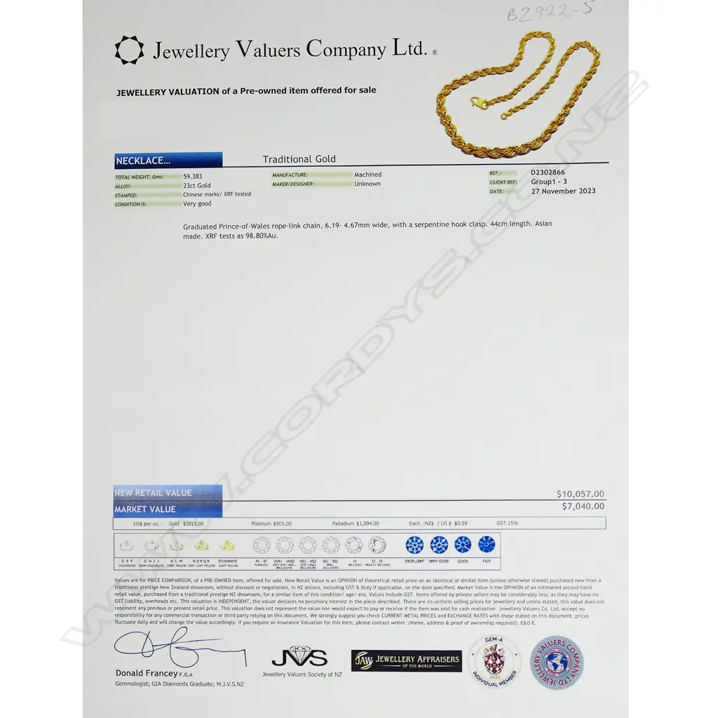 A 23ct gold graduated link chain, Image 1++