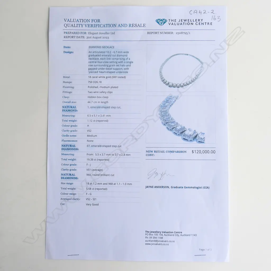 An impressive 18ct white gold and multi emerald cut diamond articulated necklace, Image 1++