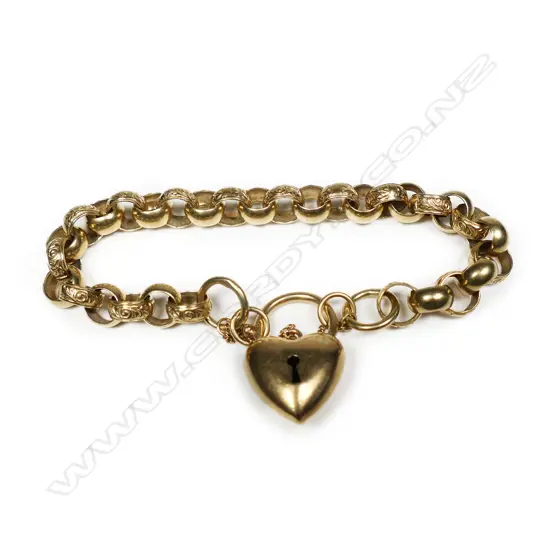 A 9ct yellow gold belcher link bracelet,