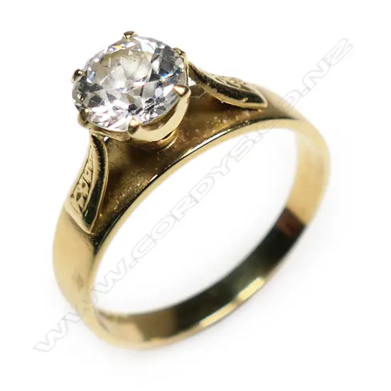 An estate 18ct gold and diamond solitaire ring,