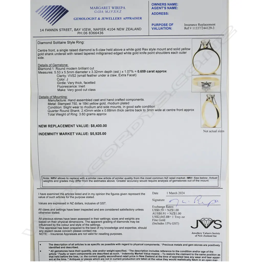 An 18ct gold and diamond solitaire ring, Image 1++